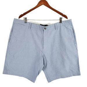 Chaps Chino Shorts Mens 42 Blue Regular Fit Flat Front 100% Cotton Slash Pockets